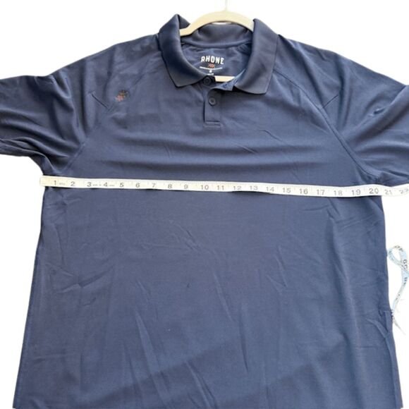 Rhone Men's Short Sleeve Performance Delta Pique Polo Shirt Navy Blue Medium - Picture 8 of 10